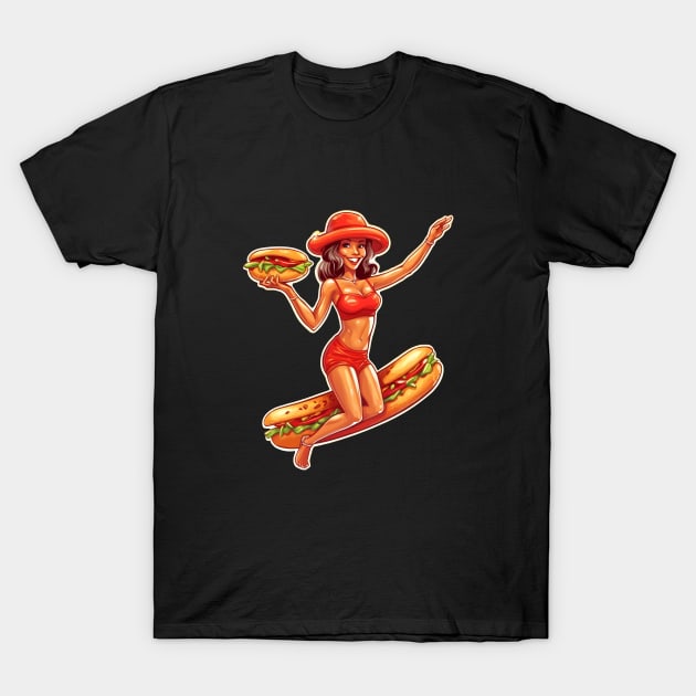 Hot Dog Girl Summer T-Shirt by Acid_rain